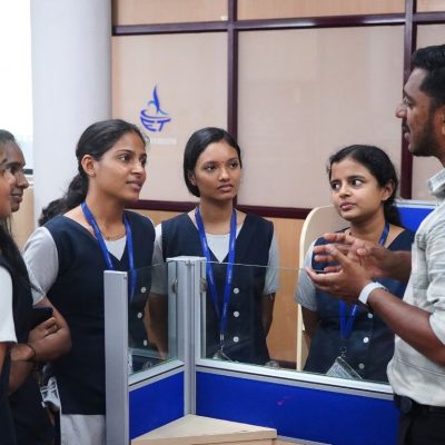 Mr Prince John Joseph from Teqard Labs at Micropython Workshop clearing student doubts