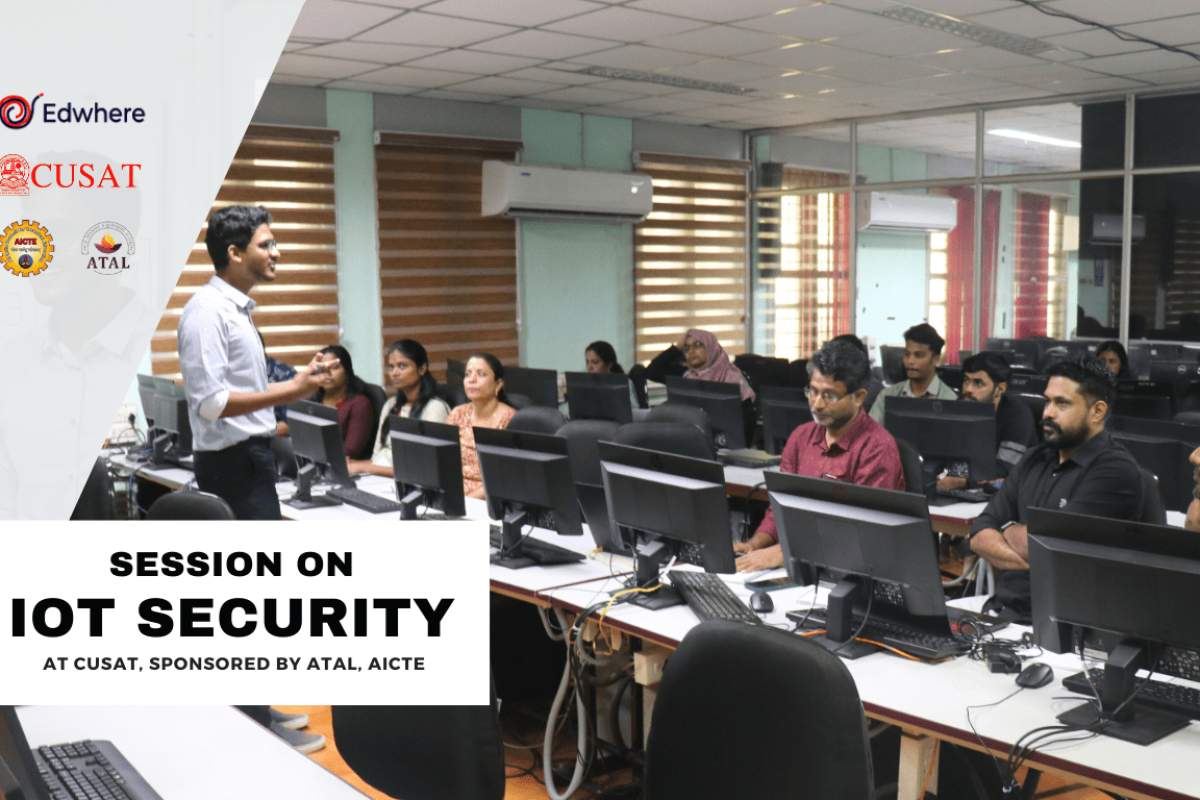 A photograph of IoT Security Session by Edwhere Education at CUSAT sponsored by ATAL, AICTE-5